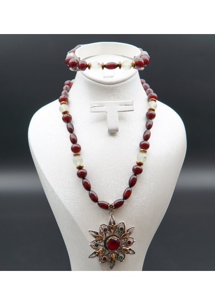 925 Ayar Gümüş Kolye Uçlu Orjinal Damla Kehribar Tasarım Kadın Kolye SK000133