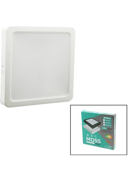 MOSS LIGHT 20W KARE BEYAZ METAL KASA SIVA ÜSTÜ LED SLİM PANEL 1350LM (4887)