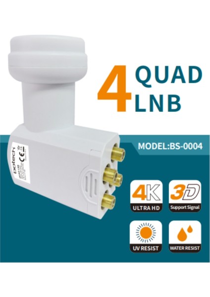 BS-000S4UNIVERSAL Quad 4'lü ( Dörtlü ) Bağımsız Lnb