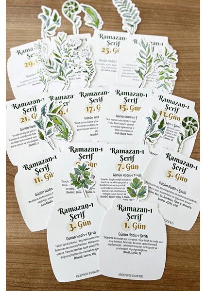 Ramazan Takvimi, Günün Hadis-I Şerifi, 15 Yapraklı Arkalı Önlü Tasarım, Ahşap Tutuculu fırsatları
