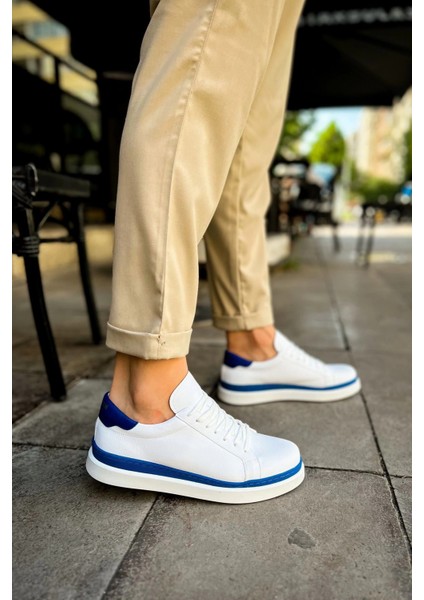 MN979 - Santoni Gbt Spor Erkek Ayakkabı Beyaz/mavı