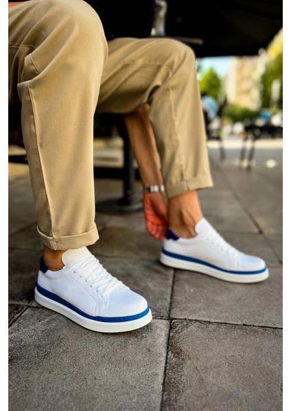 MN979 - Santoni Gbt Spor Erkek Ayakkabı Beyaz/mavı fırsatları