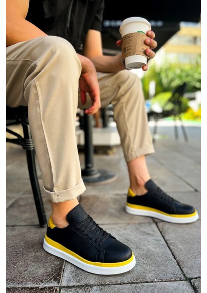 MN979 - Santoni Gbt Spor Erkek Ayakkabı Sıyah/sarı fiyatları