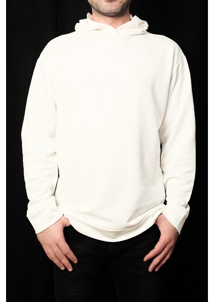 Erkek Rahat Kesim Kapüşonlu Sweatshirt