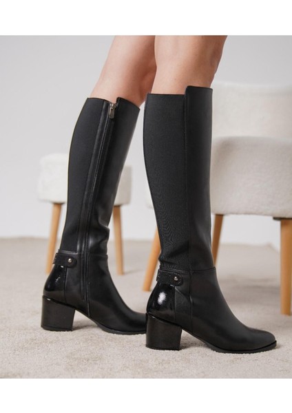 Junita Siyah Kadın Topuklu Çizme fiyatları