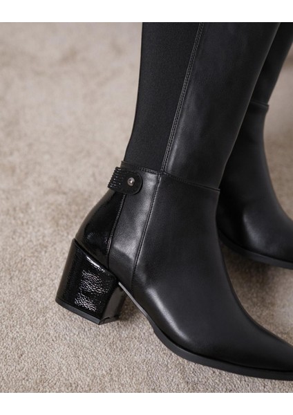 Junita Siyah Kadın Topuklu Çizme indirimleri