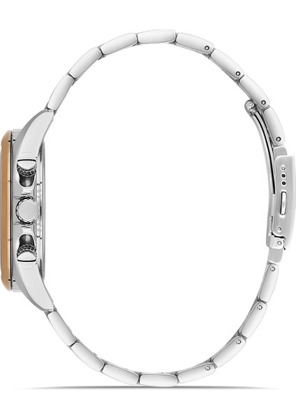 WEL2510-7 Erkek Kol Saati Kronometreli, Çelik Kasa Kordon, Su Geçirmez, Silver Gold Renk fiyatları