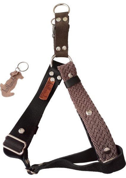 Köpek Göğüs Tasması Orta ve Büyük Irk Ayarlamalı Kolon Kordon ve Nubuk Deri Siyah ve Vizon indirimleri
