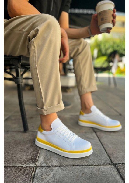 MN979 - Santoni Gbt Spor Erkek Ayakkabı Beyaz/sarı fiyatları