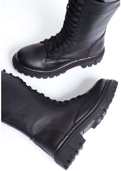 Hakiki Deri Yuvarlak Burunlu Bağcıklı ve Fermuarlı Uzun Postal modelleri