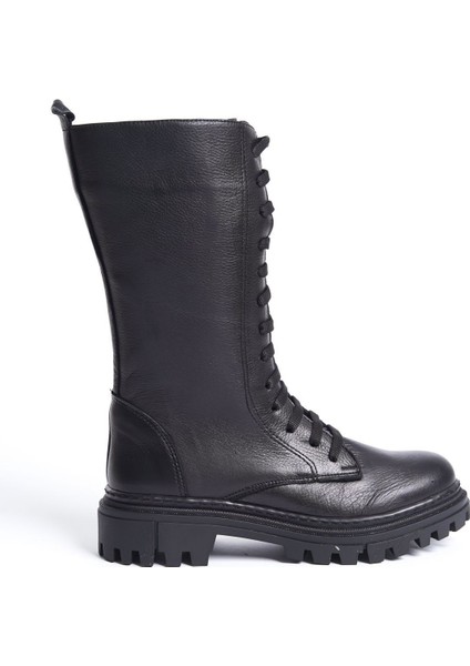 Hakiki Deri Yuvarlak Burunlu Bağcıklı ve Fermuarlı Uzun Postal fırsatları