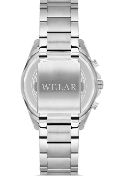 WEL2510-8 Erkek Kol Saati Kronometreli, Çelik Kasa Kordon, Su Geçirmez, Silver Renk modelleri