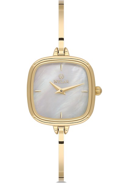 Wel 2501-3 Kadın Kol Saati –yarım Kelepçe Model, Gold Renk, 3 Atm Suya Dayanıklı