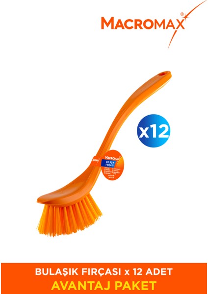 12’li Temizlik Fırçası Seti Renkli, Ergonomik Saplı Bulaşık ve Mutfak Fırçası