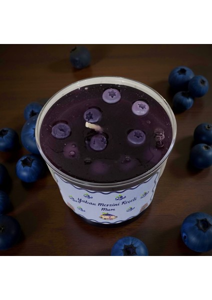 Yaban Mersini Reçeli Mum – Jel & Soya Wax El Yapımı Kokulu Mum (Yaban Mersini Kokulu Mika Kap)