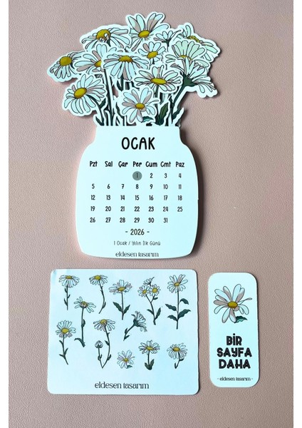 2026 Yılı Aylık Masa Takvimi Orta Boy / Resmi Tatiller ve Hafta Sonları fırsatları