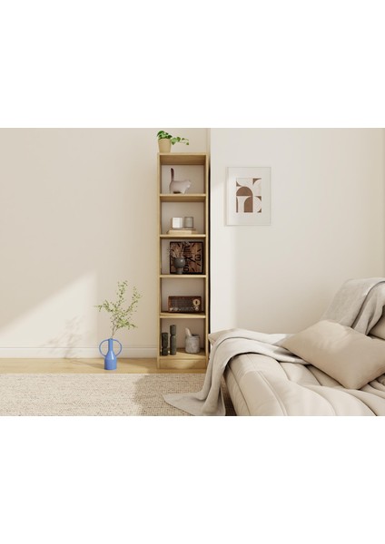 5 Bölmeli Kitaplık Lefkasmeşe