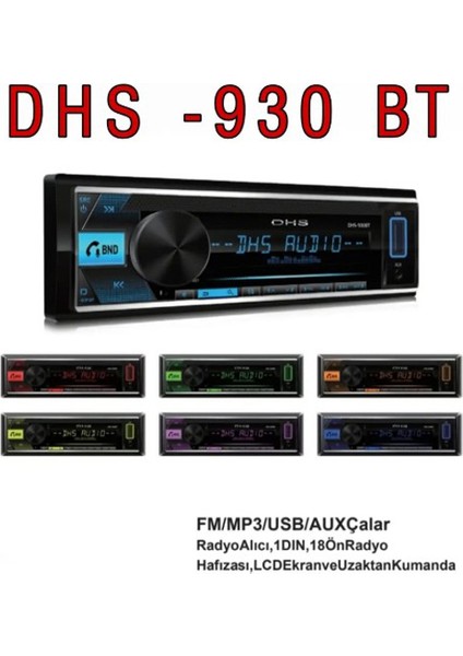 -930BT Bluetooth'lu Digital Medya Çalar ve Radyo Teyp