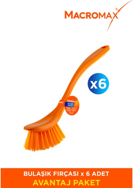 6’lı Temizlik Fırçası Seti Renkli, Ergonomik Saplı Bulaşık ve Mutfak Fırçası