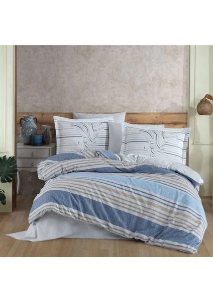 Hobby Çift Kişilik Ranforce Nevresim Takımı Debora Mavi