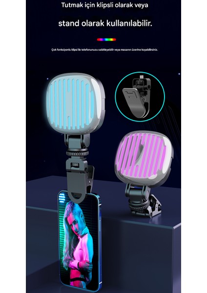 Ayarlanabilir Rgb Çekim Işığı Tripod Telefon Kamera Laptop Uyumlu Selfie Işığı Tiktok Video Çekim Işık