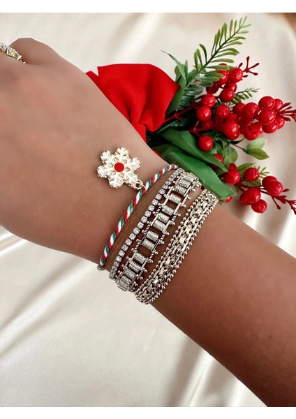 5’li Yeni Yıl Bileklik – Yılbaşı Hediyesi – Ayarlanabilir – Noel Charm – Hediye Paketli