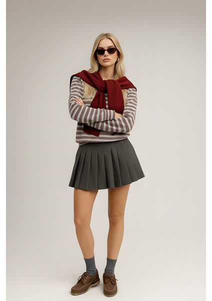 Kare Parçalı Atkı Cherry modelleri