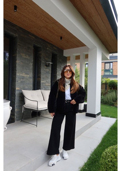 Yüksek Bel Kemerli Pens Dikişli Jean