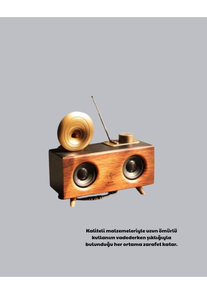 Drnds Çift Hoparlörlü Bluetooth Gramofon Speaker – Fm Radyo, Usb, Sd Kart ve Aux Girişli modelleri