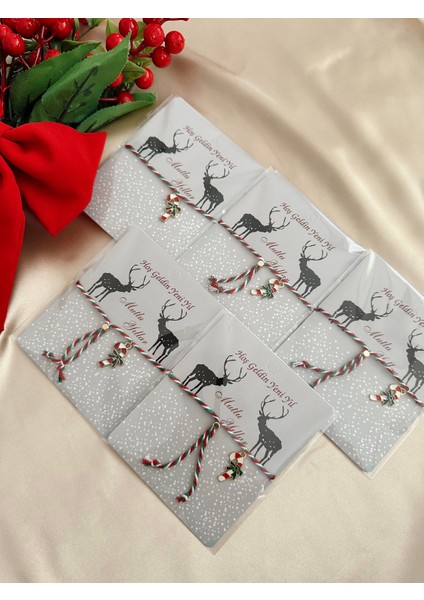 5’li Yeni Yıl Bileklik – Yılbaşı Hediyesi – Ayarlanabilir – Noel Charm – Hediye Paketli