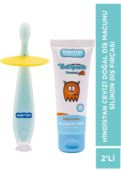 Set Hindistan Cevizi Diş Macunu - Silikon Diş Fırçası