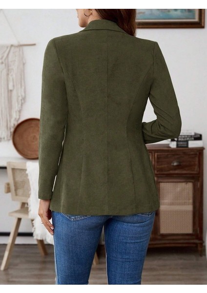 Kadın Uzun Kollu Yakalı Tek Düğmeli Süet Ceket fırsatları