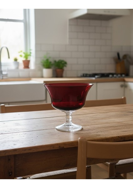 Büyük ayaklı renkli Kase ağız çapı 27 cm yüksekliği 25 cm