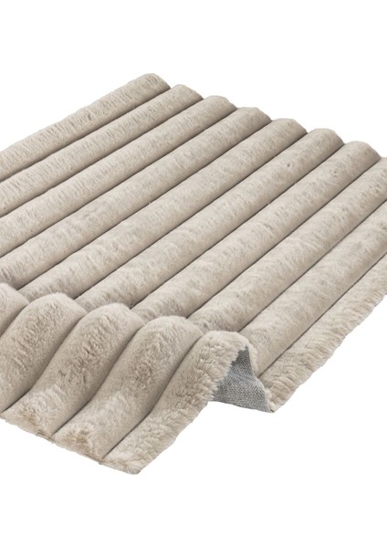 Apex Linio 8053 Bej - Modern Dekoratif Peluş Halı – Yumuşak Dokulu, Kaymaz Keten Tabanlı, Yıkanabilir modelleri