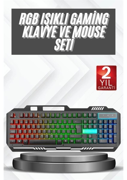 Bfs Işıklı Oyuncu Q Klavye Mouse Seti Siyah Gaming Oyuncu Klavye fiyatları
