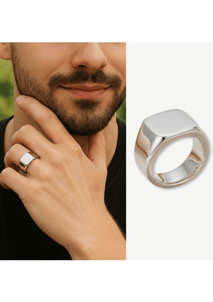 Gümüş Renk Isme Özel Yazılı 316L Kalite Paslanmaz Çelik Erkek Yüzük - 30 Ölçü modelleri