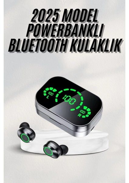Bfs Yeni Nesil Bluetooth Kulaklık Çağrı Cevaplayabilen Dijital Göstergeli Powerbankli