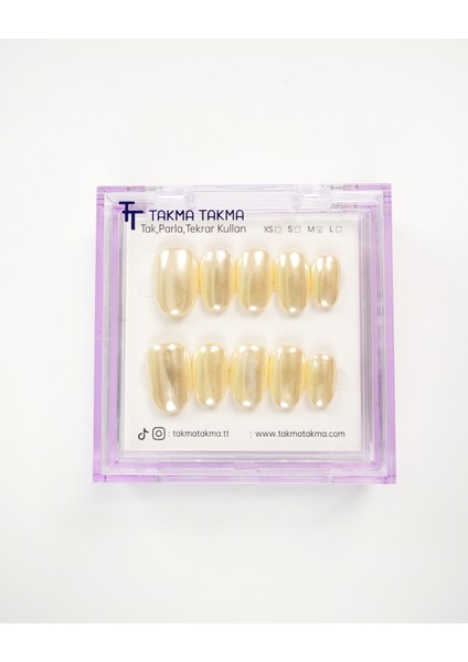 15'li Sarı Kısa Oval KOV1550 Tekrar Kullanılabilir El Yapımı Protez Takma Tırnak - Sarı-L fiyatları