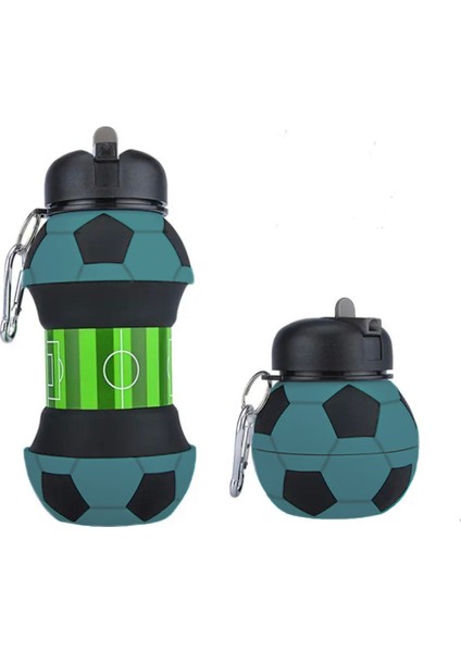 Top Şekilli Spor Temalı Katlanabilir Silikon Matara - Suluk-Spor ve Günlük Kullanım Için Şık Tasarım