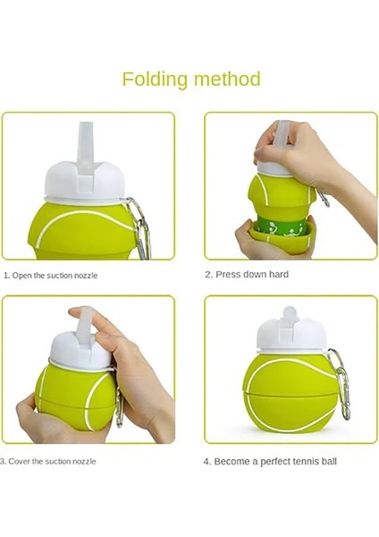 Top Şekilli Spor Temalı Katlanabilir Silikon Matara - Suluk-Spor ve Günlük Kullanım Için Şık Tasarım modelleri