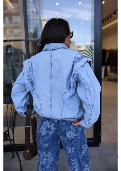 Kolları Fermuarlı Vintage Denim Ceket fırsatları