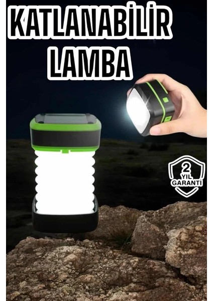 Bfs Katlanabilir Kamp Lambası Solar Fener Görünümlü 3 Kademeli Şarjlı fiyatları