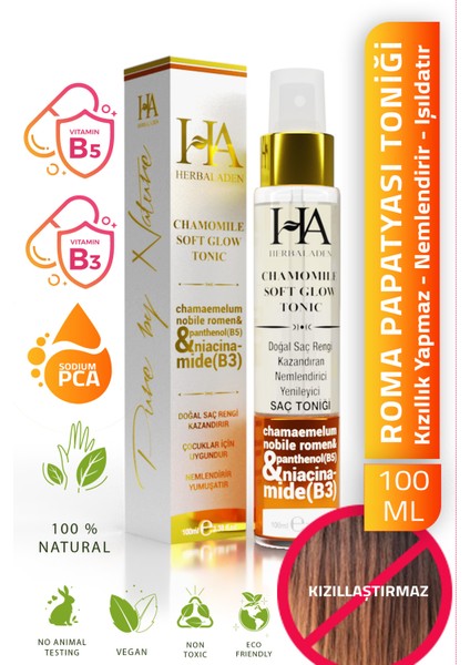 Roma Papatya Suyu & B3-B5 Vitaminli Saç Rengi Açıcı, Yenileyici Parlaklığı ve Nem Destekleyici 100ML