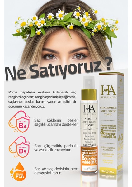 Roma Papatya Suyu & B3-B5 Vitaminli Saç Rengi Açıcı, Yenileyici Parlaklığı ve Nem Destekleyici 100ML