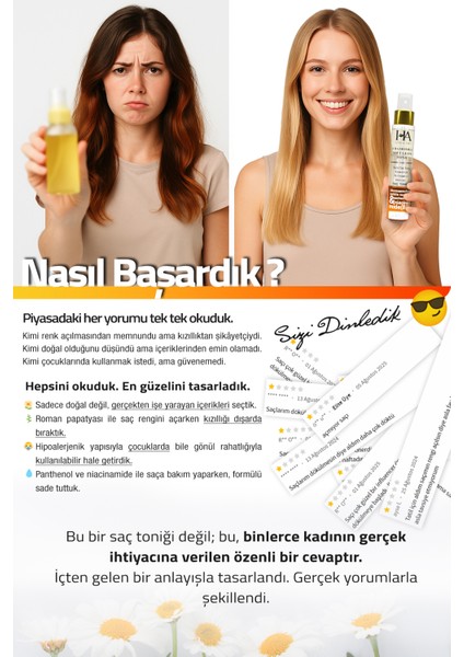 Roma Papatya Suyu & B3-B5 Vitaminli Saç Rengi Açıcı, Yenileyici Parlaklığı ve Nem Destekleyici 100ML fırsatları