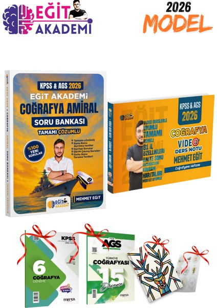2026 Kpss / Ags Mehmet Eğit Amiral Coğrafya Soru Bankası - Coğrafya Video Ders Notu 2li Set