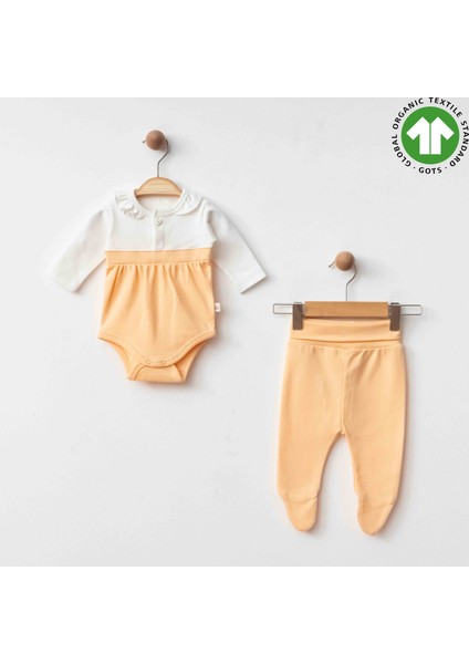 %100 Organik Pamuk Gots Sertifikalı Patikli Bebek Takım