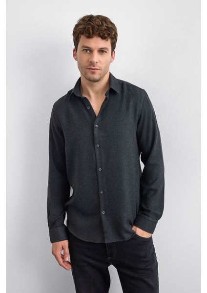 Regular Fit Klasik Yaka Uzun Kollu Gömlek Erkek Gömlek B35W20003 103