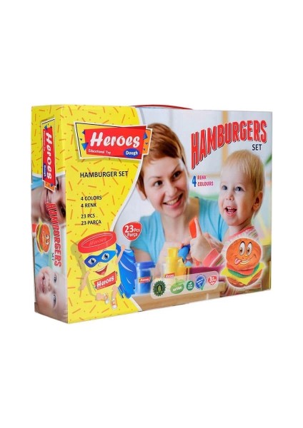 ERN-538 Heroes Hamburger Oyun Hamuru Seti