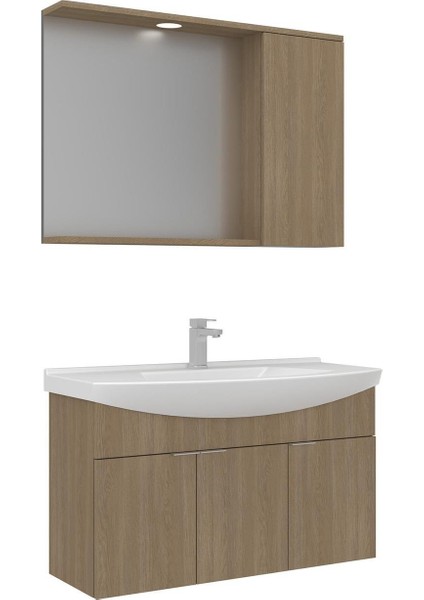 Banyo Purus 100 cm Asma Banyo Dolabı Takımı (Spot Aynalı)